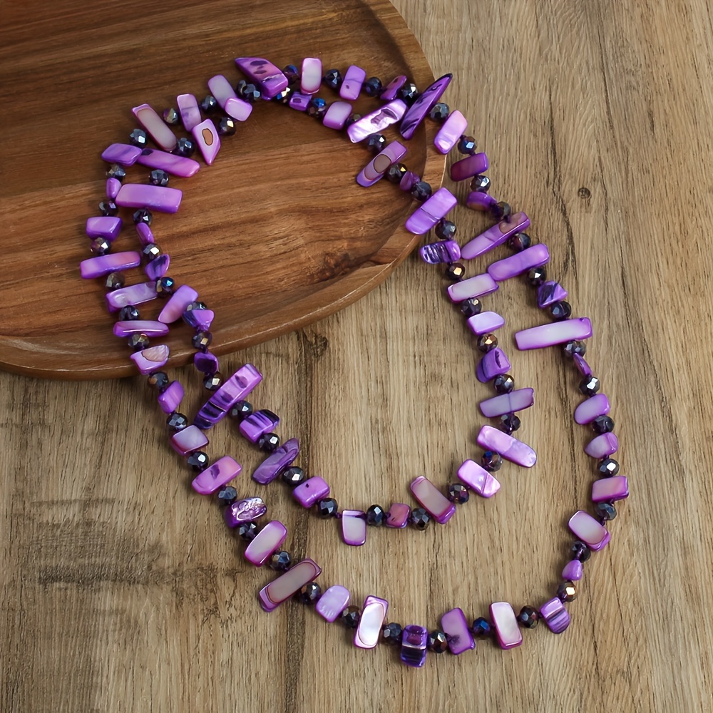Rainbow Glass Beaded Boho Style Necklace for Women